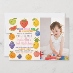 Tropical Fiesta Birthday Invitation with photo