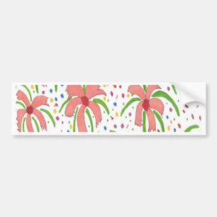 Tropical Fiesta Flowers Bumper Sticker