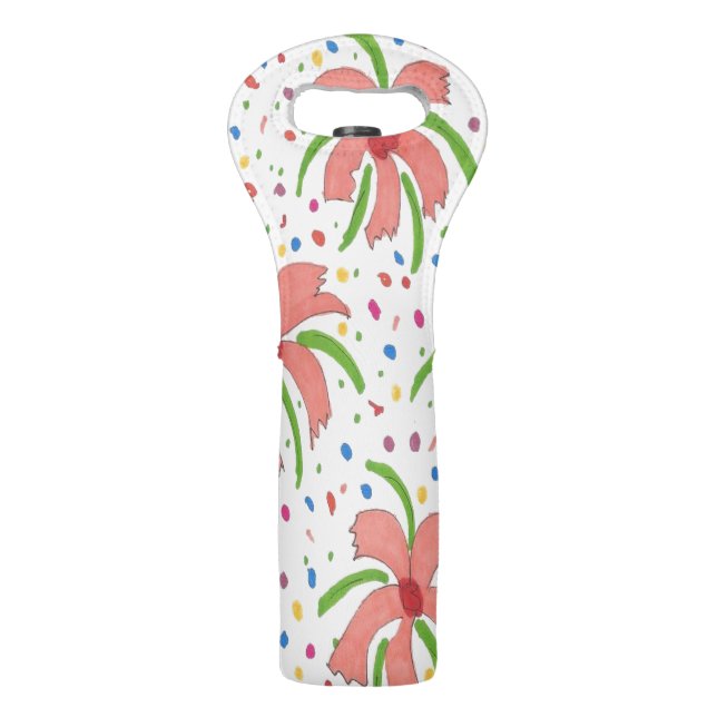 Tropical Fiesta Flowers Wine Bag (Front)