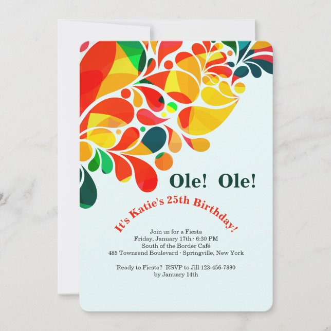 Tropical Fiesta Invitation (Front)