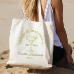 Tropical Fiesta Margarita Bachelorette Tote Bag<br><div class="desc">Margs & Matrimony retro bachelorette party weekend tote bags with a refreshing green color palette that brings a touch of tropical vibe to your celebration. Perfect gift for your girlies,  customize it with each guests name and let's get that party started.</div>