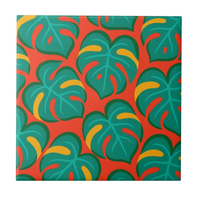 Tropical Fiesta Pattern Ceramic Tile (Front)