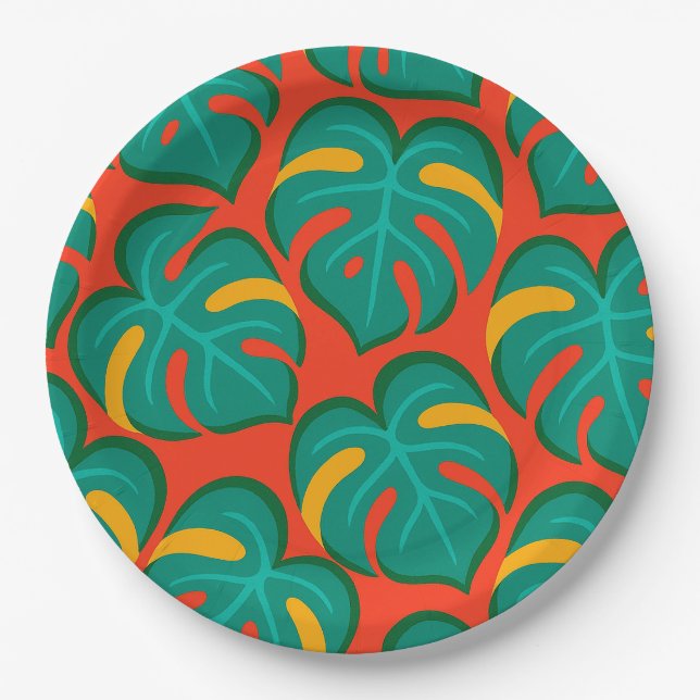 Tropical Fiesta Pattern Paper Plates (Front)