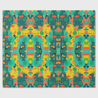 Tropical Fiesta Toucan & Flamingo  Wrapping Paper