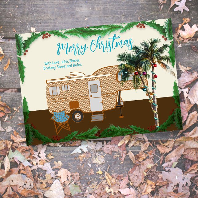 Tropical Fifth Wheel Camper RV Christmas Card (Creator Uploaded)