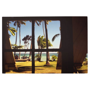 Tropical Fiji Beach Scene 36x24 (90x60cm) wamecna Metal Print