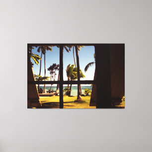 Tropical Fiji Beach Scene 60x40 (150x100cm) waccna Canvas Print