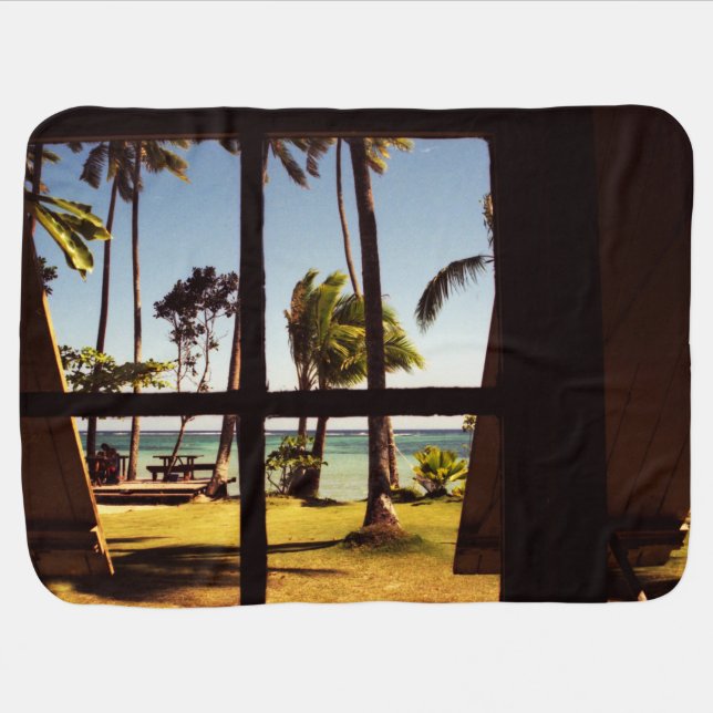 Tropical Fiji Beach Scene bbi Baby Blanket (Horizontal)