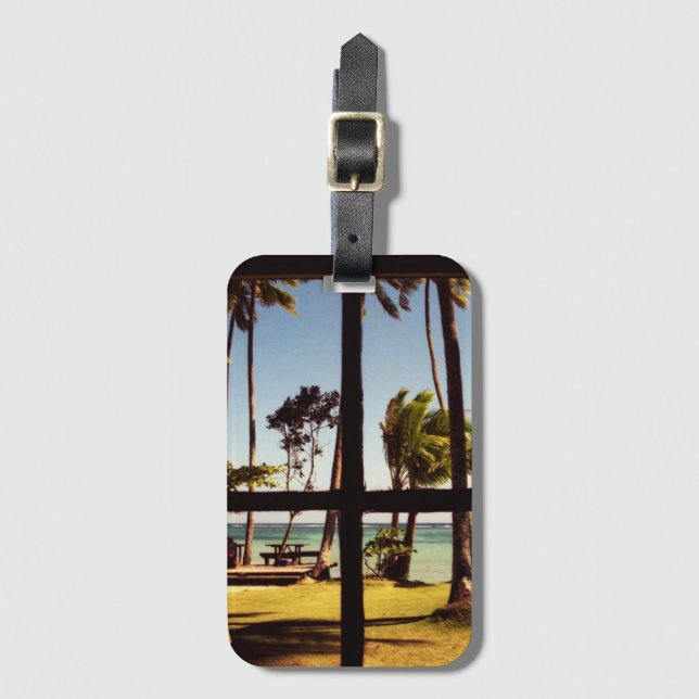 Tropical Fiji Beach Scene bc ltcna Luggage Tag (Front Vertical)