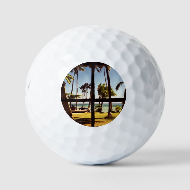 Tropical Fiji Beach Scene be6 gbm Golf Balls (Front)
