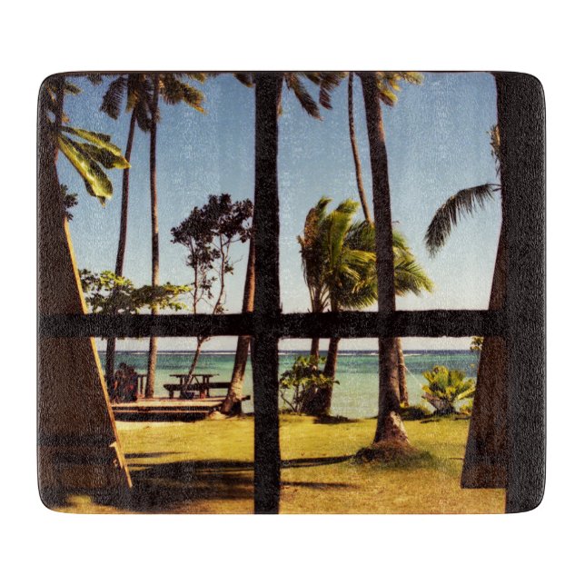 Tropical Fiji Beach Scene cbm Cutting Board (Front)