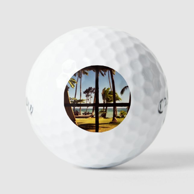 Tropical Fiji Beach Scene css gbm Golf Balls (Front)
