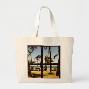 Tropical Fiji Beach Scene jtcna Large Tote Bag