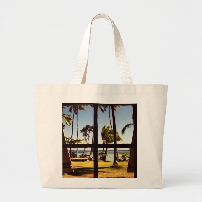 Tropical Fiji Beach Scene jtcna Large Tote Bag (Front)