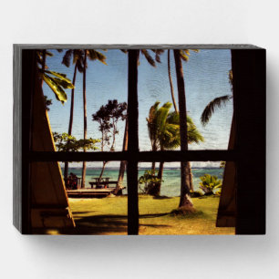 Tropical Fiji Beach Scene wbs8x6a Wooden Box Sign