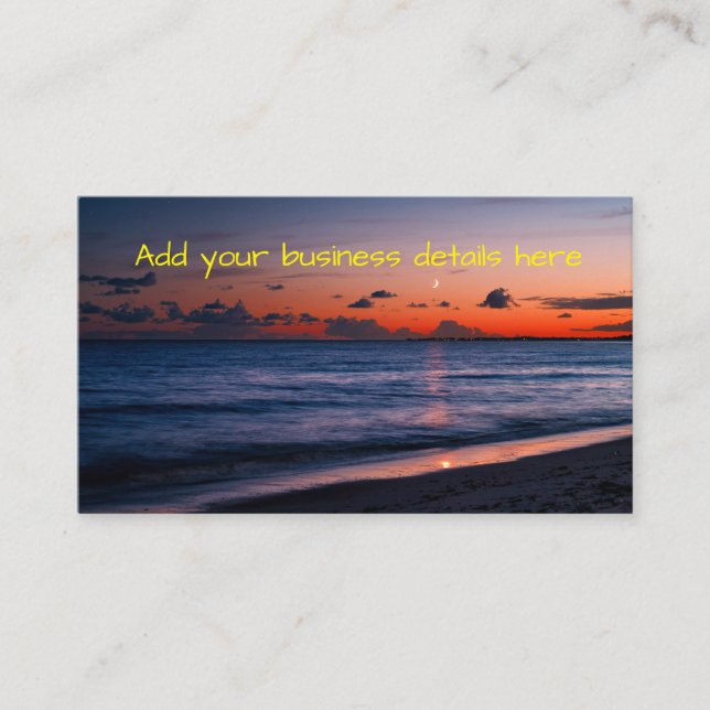 Tropical Fiji Night Beach Business Card (Front)