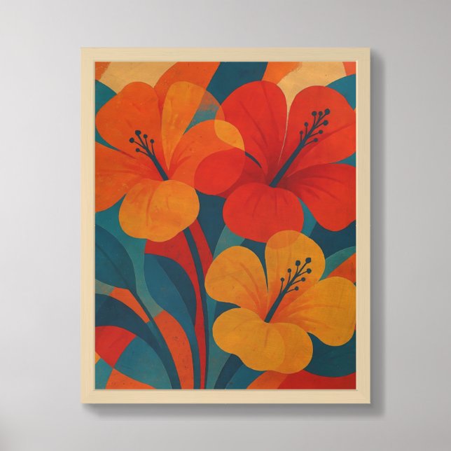 Tropical Fire in the Breeze Framed Art (Framed Front)