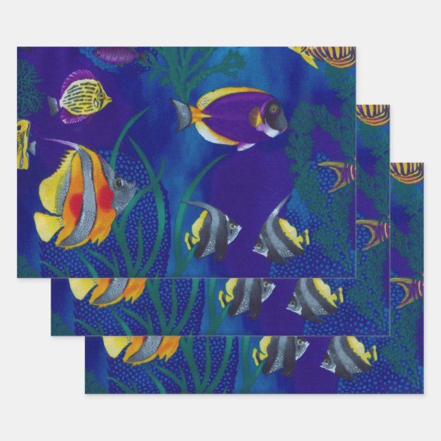 Tropical Fish 1 Wrapping Paper Sheets (Set)