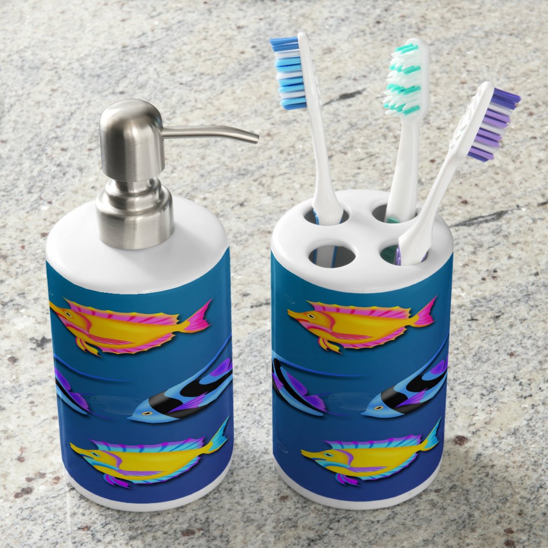 Tropical fish bathroom accessories