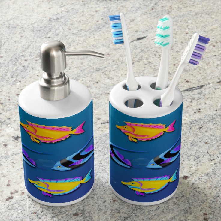 Tropical Fish 2 Bathroom Set Zazzle