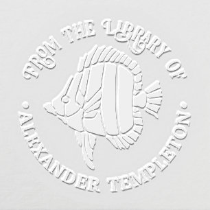 Tropical Fish #3 Library Book Name Embosser