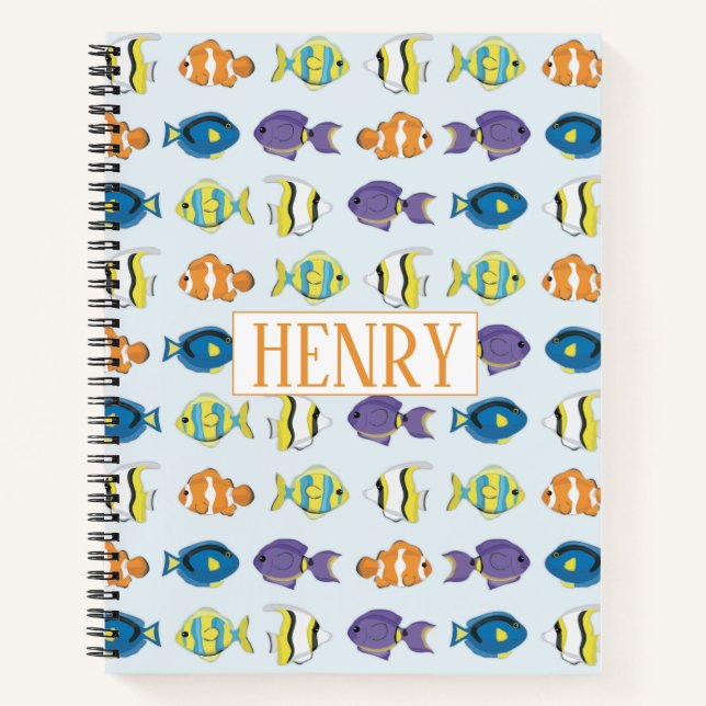 Tropical Fish  8.5" x 11" Spiral Notebook (Front)