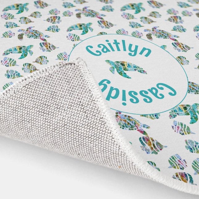 Tropical Fish and Sea Turtles Kids Rug (Indoor)
