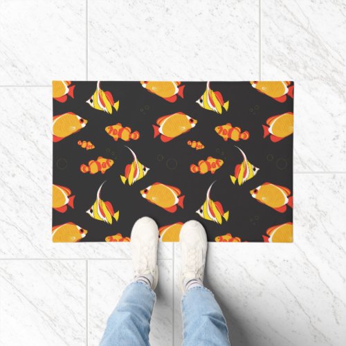Tropical Fish Angelfishes Colourful Aquatic Doormat