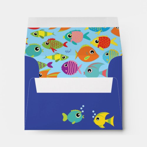 Tropical Fish Aquarium Cute Kids Envelope