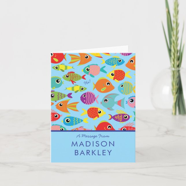 Tropical Fish Aquarium Cute Kid's Stationary Cards (Front)