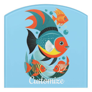 Tropical Fish Assortment Thunder_Cove Door Sign