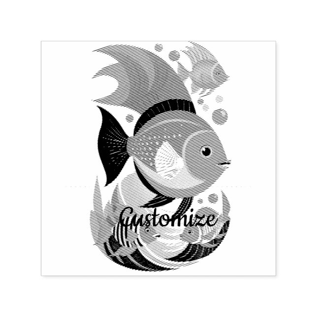 Tropical Fish Assortment Thunder_Cove Self-inking Stamp (Design)