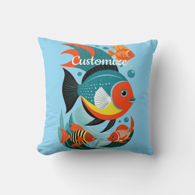 Tropical Fish Assortment Thunder_Cove Throw Pillow (Front)