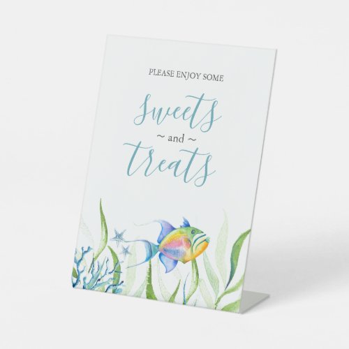 Tropical Fish Baby Shower Dessert Tabletop Sign