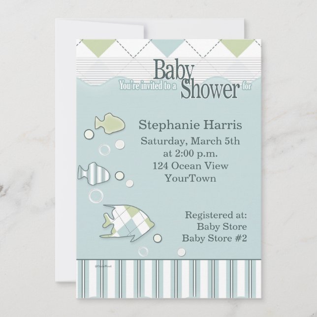 Tropical Fish Baby Shower Invitation (Front)