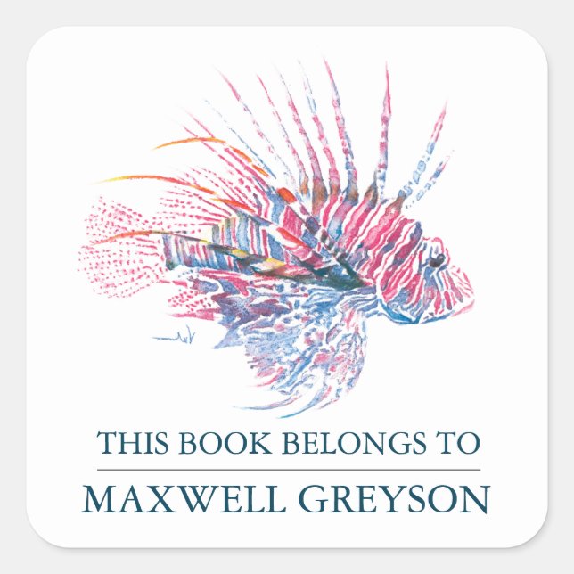 Tropical Fish Back To School Kid's Bookplate (Front)