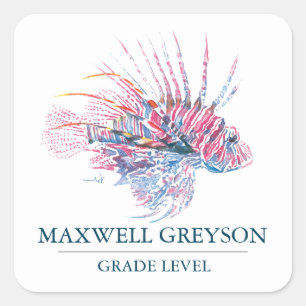 Tropical Fish Back To School Square Sticker