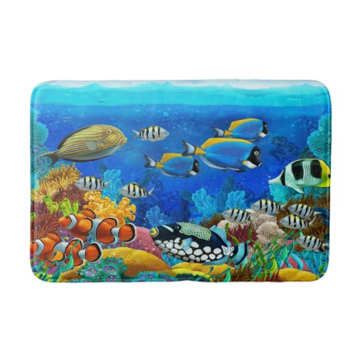 Tropical Fish Bath Room Rug Mat Home Decor Zazzle