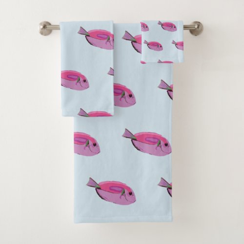 Tropical Fish  Bathroom Towel Set