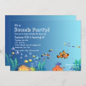 Tropical Fish Beach Birthday Party Invitation (Front/Back)