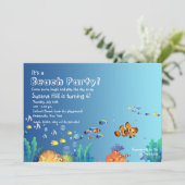 Tropical Fish Beach Birthday Party Invitation (Standing Front)