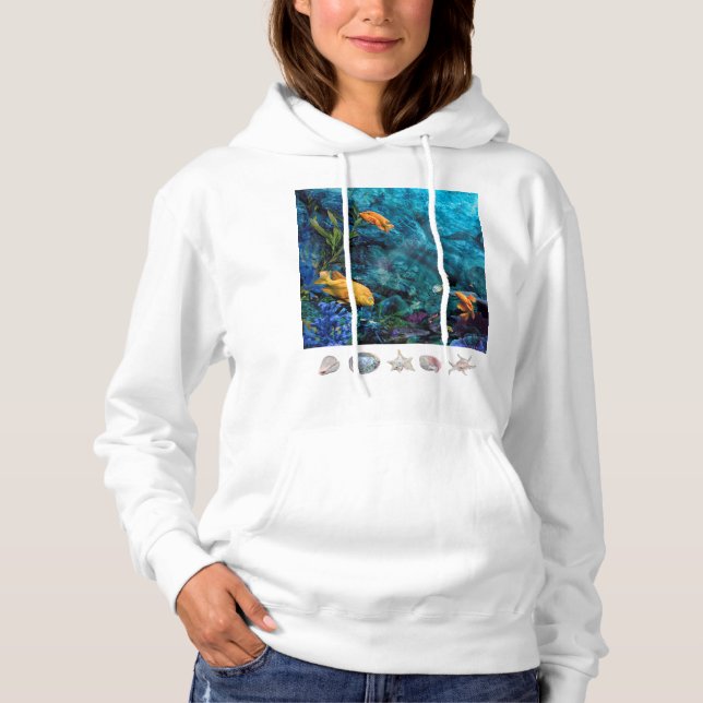 TROPICAL FISH BLUE OCEAN HOODIE (Front)