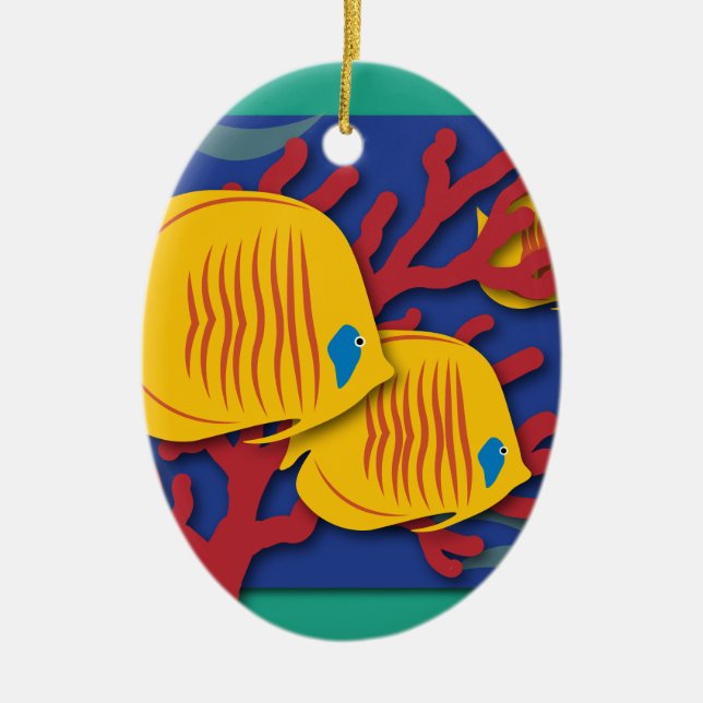 Tropical Fish Ceramic Ornament (Front)