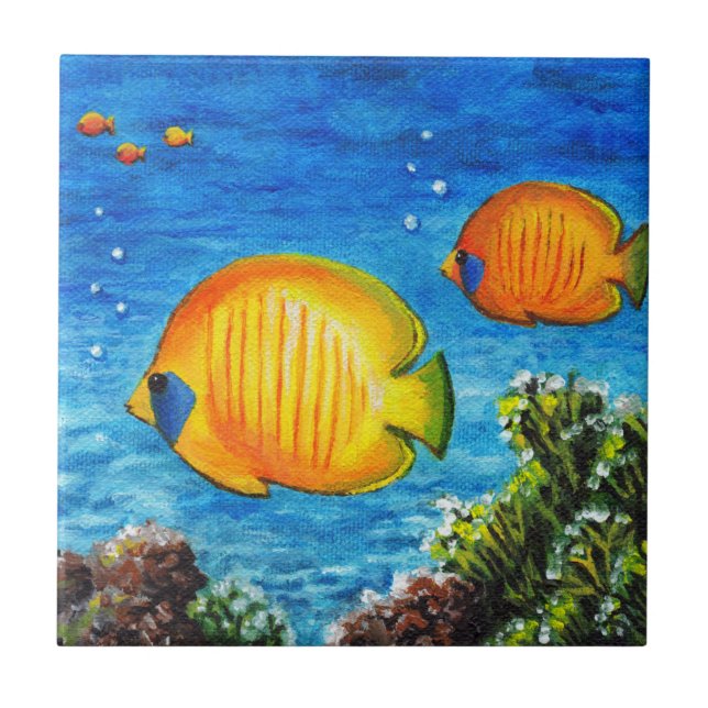 Tropical Fish Ceramic Tile (Front)