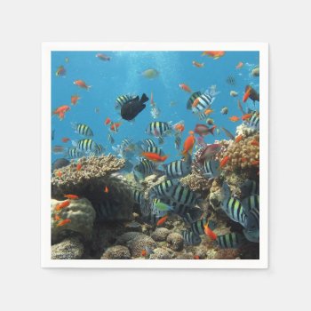 Tropical Fish Chaos Paper Napkins by beachcafe at Zazzle