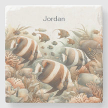 Tropical Fish Coaster, Personalized 