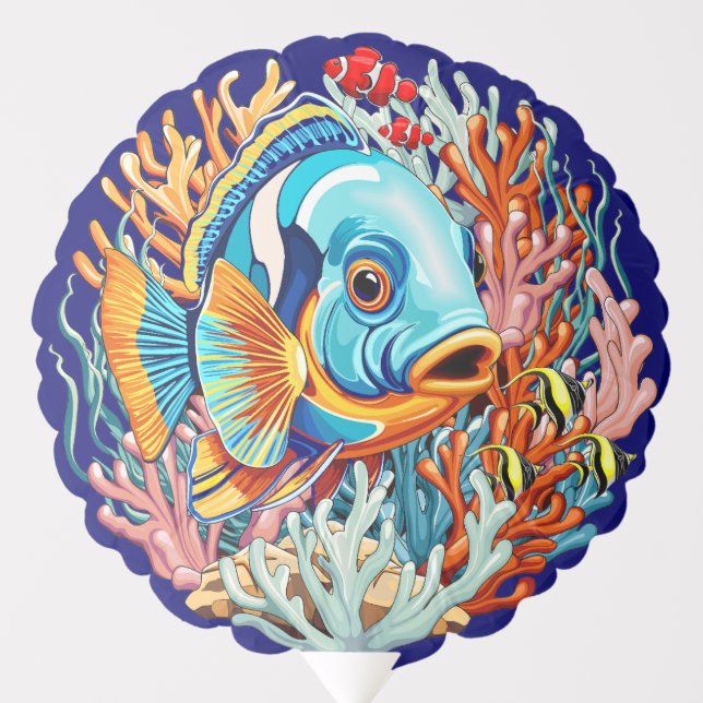 Tropical Fish Colorful Summer Vibes Balloon (Front)