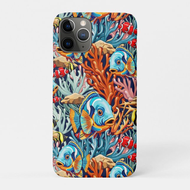 Tropical Fish Colorful Summer Vibes Case-Mate iPhone Case (Back)