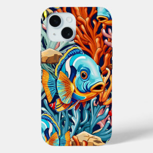 Tropical Fish Colorful Summer Vibes iPhone 15 Case