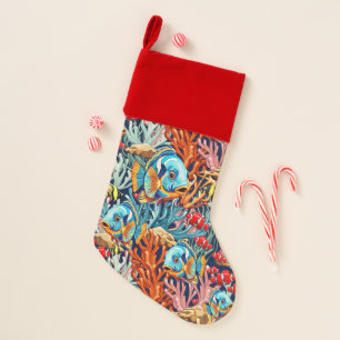 Tropical Fish Colorful Summer Vibes Christmas Stocking
